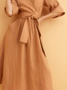 LINEN MIDI DRESS