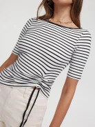 White striped blouse with a crease