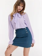 Lavender jabot shirt
