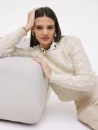 Cream checkered sweater