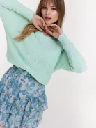 Cotton sweater with openwork weave