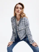 Boxy boucle knit jacket