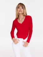 Red long sleeve blouse
