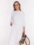 White elegant blouse made of satin viscose