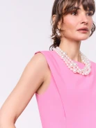 Pink sleeveless midi dress