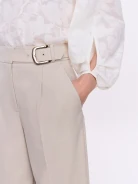 Beige high-waisted culottes