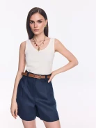 Navy linen shorts