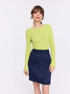 Lime fitted ribbed knit sweater
