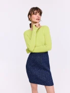 Lime fitted ribbed knit sweater