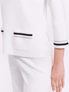 Lightweight sweater with decorative ecru trim