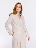 Boxy blazer with linen