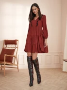 FLARED DRESS WITH RUFFLES