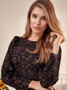 FLARED DRESS IN FINE PRINT