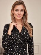 DRESS IN STARS WITH ENVELOPE NECKLINE