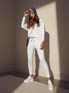 White blouse with pleats and frill
