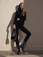 Black hooded sweatshirt