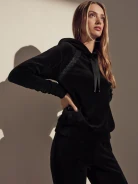 Black hooded sweatshirt