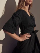 Dress with frill in black
