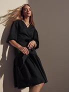 Dress with frill in black