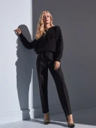 BLACK STRAIGHT LEG PANTS