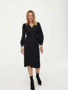 Black wrap midi dress