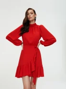 Red dress with frills