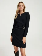 Matching navy blue dress with buckle