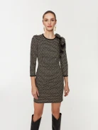 Black dress with white pattern