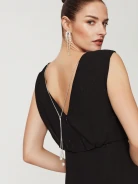 Black dress made of shiny material