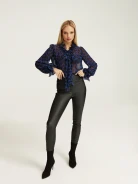 Black imitation leather trousers