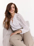 Airy white shirt with neck ties