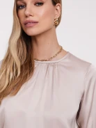 Elegant powder pink viscose blouse