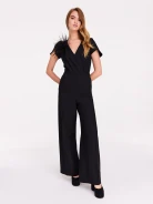 Elegant black jumpsuit with V neckline