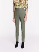 High-waisted pants in olive green shade
