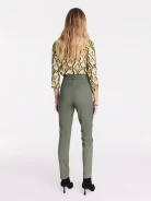 High-waisted pants in olive green shade