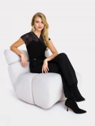 High waist black pants