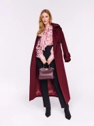 Pink blouse with frill, tie and puff sleeves