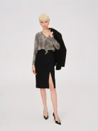 Viscose and bamboo blouse with frill