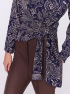 Navy blue blouse with oriental patterns
