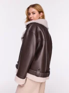 Chocolate merino leather pilot jacket