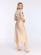 Midi dress with envelope neckline