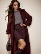Burgundy high-waisted mini skirt