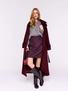 Burgundy high-waisted mini skirt