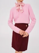 Burgundy short skirt with pleats