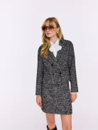 Double-breasted herringbone jacket with wool