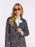 Double-breasted herringbone jacket with wool