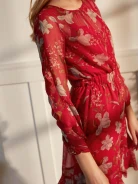 RED DRESS WITH RUFFLES