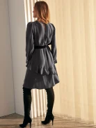 DELICATELY FLARED DRESS WITH RUFFLE
