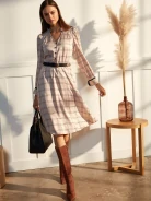 CHECKERED MIDI DRESS