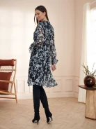 PATTERNED DRESS WITH SWEETHEART NECKLINE